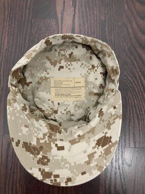 Official USMC Desert MARPAT 8-Point Utility Cover Hat Cap EGA Size Medium USGI